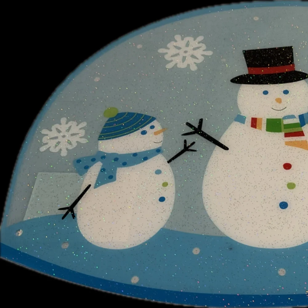 Vintage Snowman Placemats Glitter Winter Christmas Table Decor Set of 6